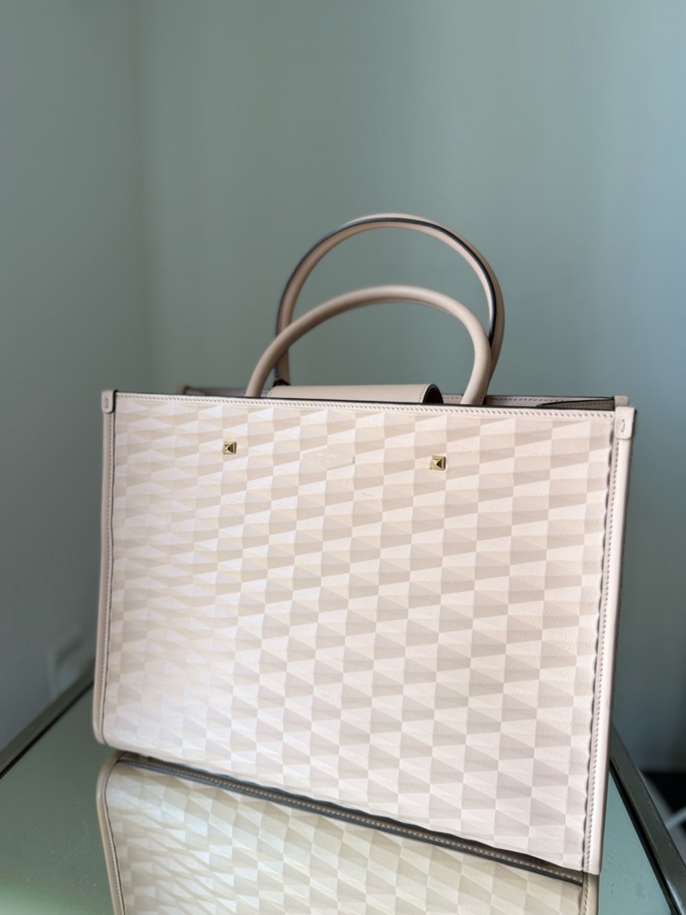 Like new Jimmy Choo Medium Avenue Tote Bag in Embossed Leather